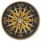 Golden compass - windrose - steering wheel