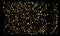 Golden confetti on black background. Luxury festive background. Gold shiny abstract texture. Element of design. Polka dots