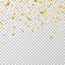 Golden confetti. Celebrate birthday flying gold ribbons. Party holiday decor isolated vector background