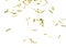 Golden Confetti Foil fall splashing in air. Gold Confetti Foil explosion flying, abstract cloud fly. Many Party glitter scatter in