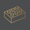 Golden construction brick block toy icon