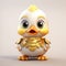 Golden Costume Duck: A Cute And Futuristic Fantasy Character In Zbrush Style