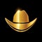 Golden Cowboy Hat Vector Sign