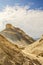 Golden crag in the canyon of the Judean Desert