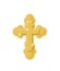 Golden Cross Isolated. Orthodox symbol of gold