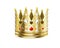 Golden crown. 3D royal corona. Realistic headdress decorated with rubies, glittering diamonds and pearls. Isolated