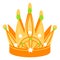 Golden crown. Cartoon royal symbol. Kingdom sign
