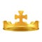 Golden Crown with Cross 3d Icon Realistic Vector