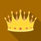 Golden crown with diamonds the winner of the beauty contest.Awards and trophies single icon in flat style vector symbol