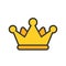 Golden crown icon with bold outlines on white