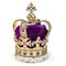 Golden crown with jewels isolated on white. English royal symbol of UK monarchy