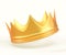 Golden crown for king, queen, prince, princess or monarch 3d render icon. Royal gold metal corona, crowning headdress