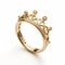 Golden Crown Ring With Diamonds - Childlike Simplicity And High-key Lighting
