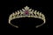 Golden crown with rubies  on a black background