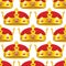 Golden crown in seamless pattern