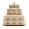 Golden Crown Stacked Chest Of Drawers 3d Render With Beige Ottoman Army