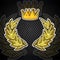 Golden crown with wreath in center. Heraldic background for any spport elements