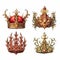 Golden Crowns In Fantasy Art Style