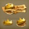 Golden crowns, vector icons