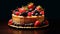 Golden Crust Cake With Fresh Berries - Ultra Realistic High-end Photography