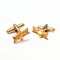 Golden Cufflinks With Orange Enamel - Luminous 3d Objects Inspired By Xing Xing