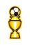 Golden cup soccer trophy icon. Football goblet
