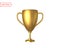 Golden cup. Trophy cup. Champion trophy, shiny golden cup, sport award. Winner prize, champions celebration concept. Realistic 3d