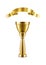 Golden cup. Winner trophy for sport champion or successful business leadership vector award