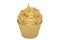 Golden cupcake isolated on white background 3D illustration