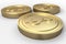 golden currency coins with white background, 3d rendering