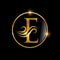 Golden Cursive Luxury Monogram Logo Initial Letter E