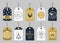 Golden and dark navy blue Christmas and Holiday gift tags set