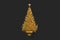 Golden decorated christmas tree. 3D rendering