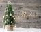 Golden Decorated Christmas Tree, Text Relax