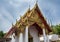 Golden decorated roof of temple in Bangkok
