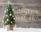 Golden Decorated Tree, Joyeux Noel Means Merry Christmas