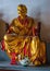 Golden Deep Thought Arhat statue at Qixia Buddhist Temple, Guilin, China