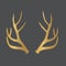 Golden deer antlers icon