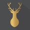 Golden deer with antlers icon