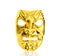 Golden devil mask isolated on white background