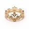 Golden Diamond Princess Crown Ring - Intricate Illustrations, 8k 3d, Minimalistic Symmetry