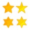 Golden different yellow stars. Yellow star. Stars vector. Badge icon. Vector illustration. stock image.