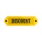 Golden discount label icon, flat style