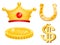 Golden Dollar Coin, Horseshoe and Royal Crown
