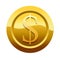 Golden dollar icon symbol (Path preserved)