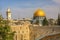 Golden Dome of the Rock Western Western`Wailing` Wall of Ancient Temple Jerusalem Israel