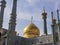 Golden dome of the sacred shrine of Fatima al-Masooma in Qom Qum