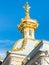 Golden dome with three headed eagle of the Grand Peterhof Palace