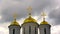 The Golden domes of the Assumption Cathedral. Yaroslavl, Russia timelapse