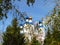 Golden domes of the Orthodox Church in autumn